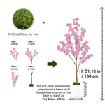arbre artificiel fleurs rose clair moderne pot extérieur decoration maison jardins patios anniversaires