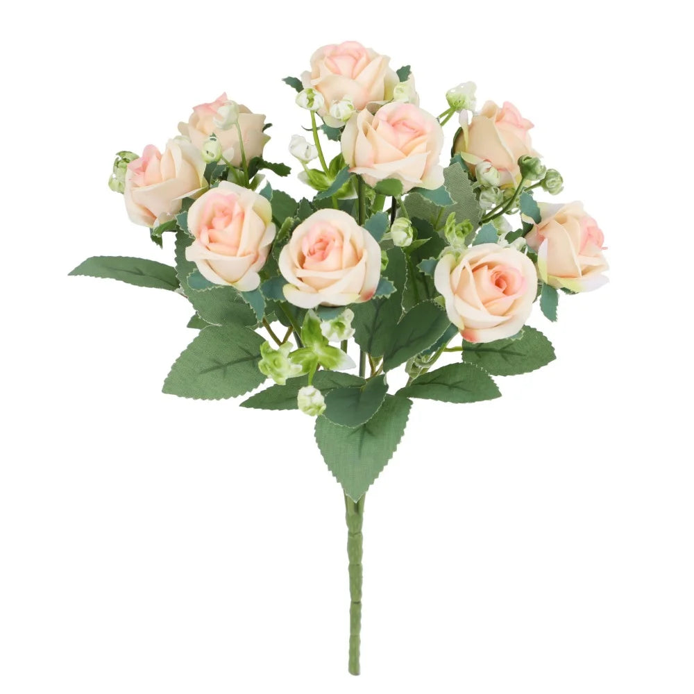 bouquets roses artificielles rouge blanc orange décoration intérieure mariage anniversaire fêtes chambre maison
