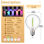 Ampoules LED multicolores G40 transparentes rouge jaune violet bleu vert extérieures E12 249 lumens