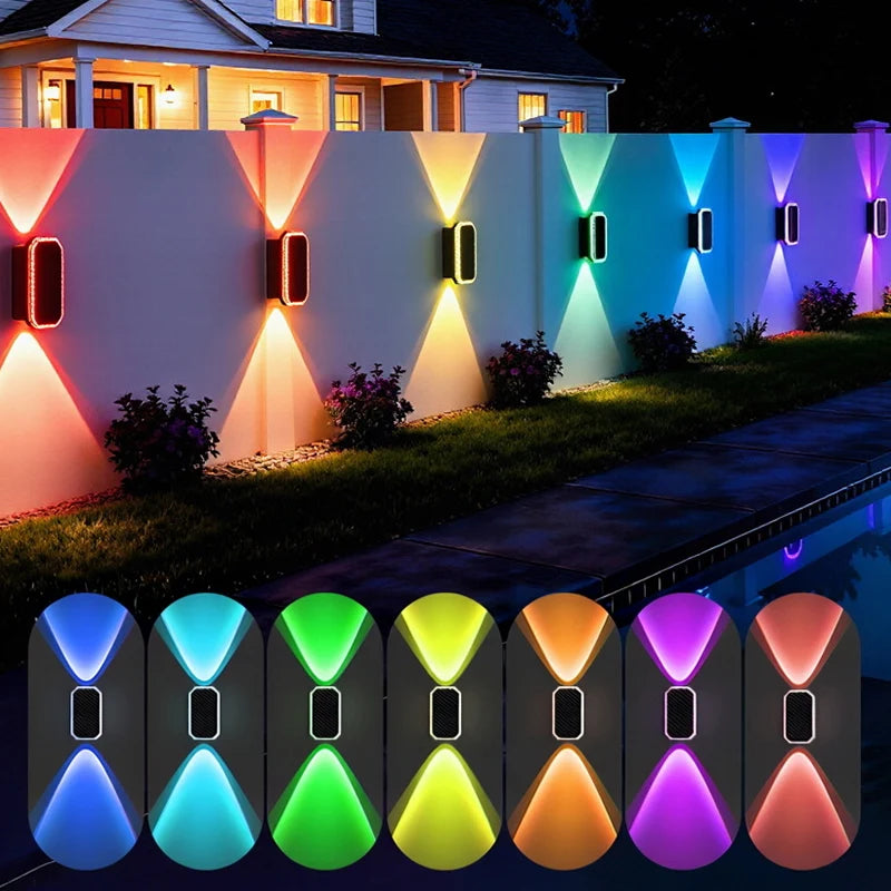 applique murale led controle auto rgb noir blanc contemporaine hydrofuge ip65 abs