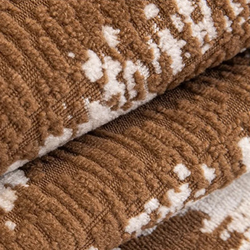 housse canapé marron clair rayures moderne anti poussière lavable machine multiple tailles