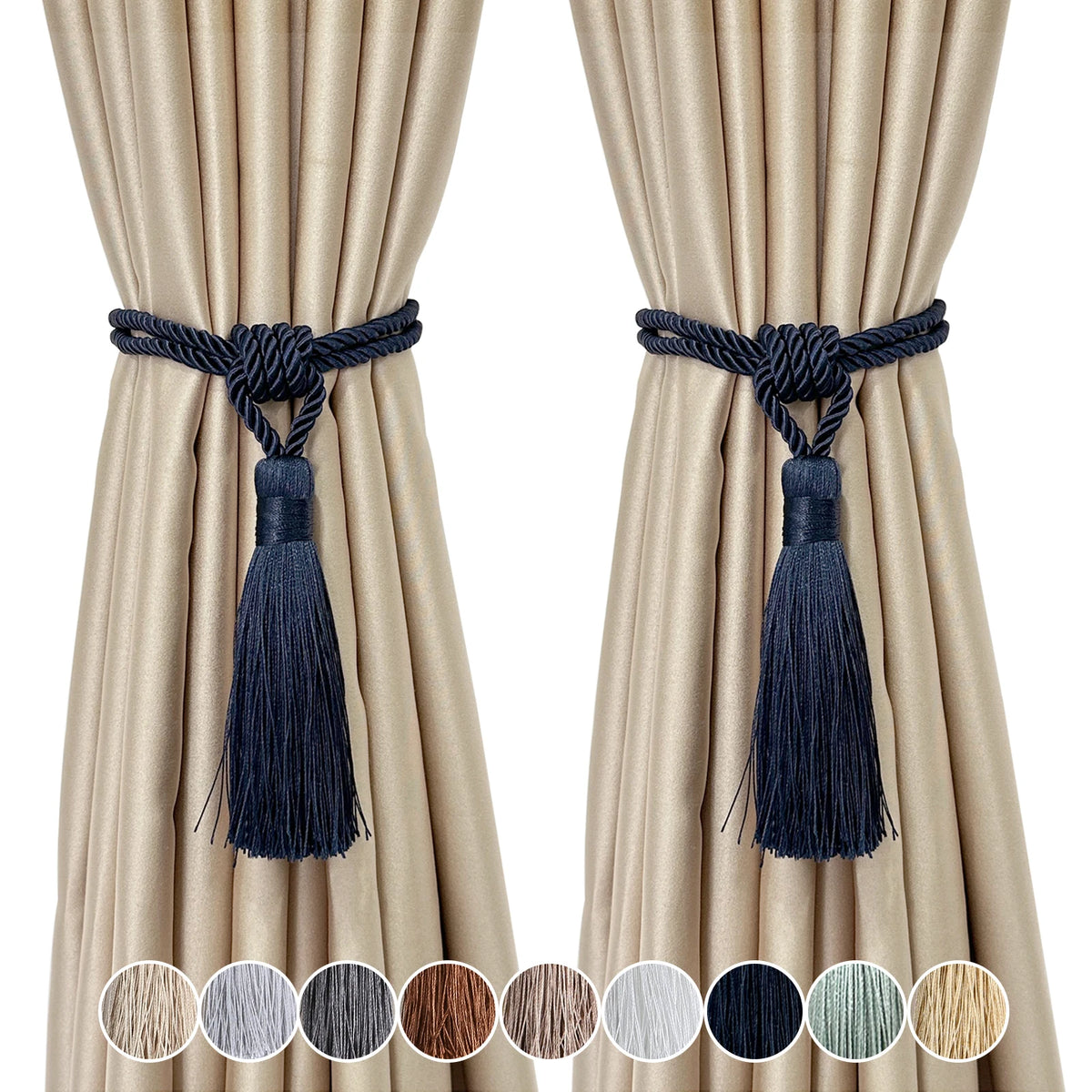 corde rideaux pompon moderne élégant blanc doré argenté polyester facile utiliser decoration chambre