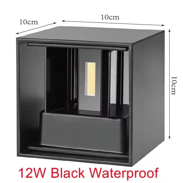lampe murale led moderne étanche ip65 6w 12w noir blanc verre borosilicate