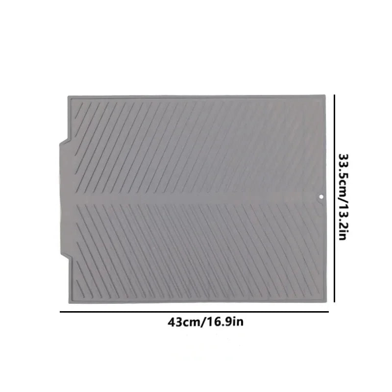 tapis table silicone rectangulaire moderne rayures ondulées gris noir protection cuisine support vaisselle