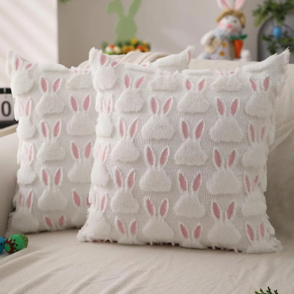 housse coussin motif fleurs blancs jaunes polyester coton 45cm doux confortable lit opacité fixations