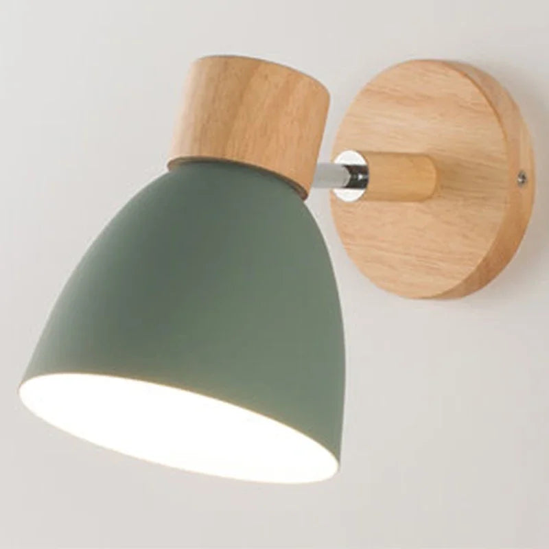 applique murale moderne bois naturel lampe intérieur salon chambre interrupteur câble