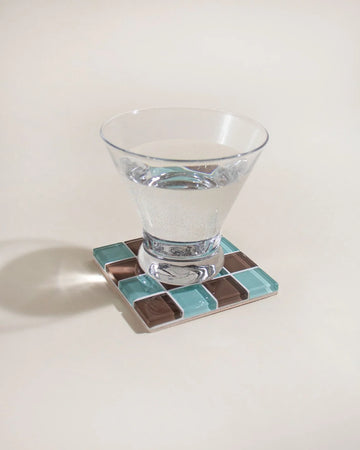 coasters verre mosaïque couleurs vives moderne maison decoration jouets adultes cocktail