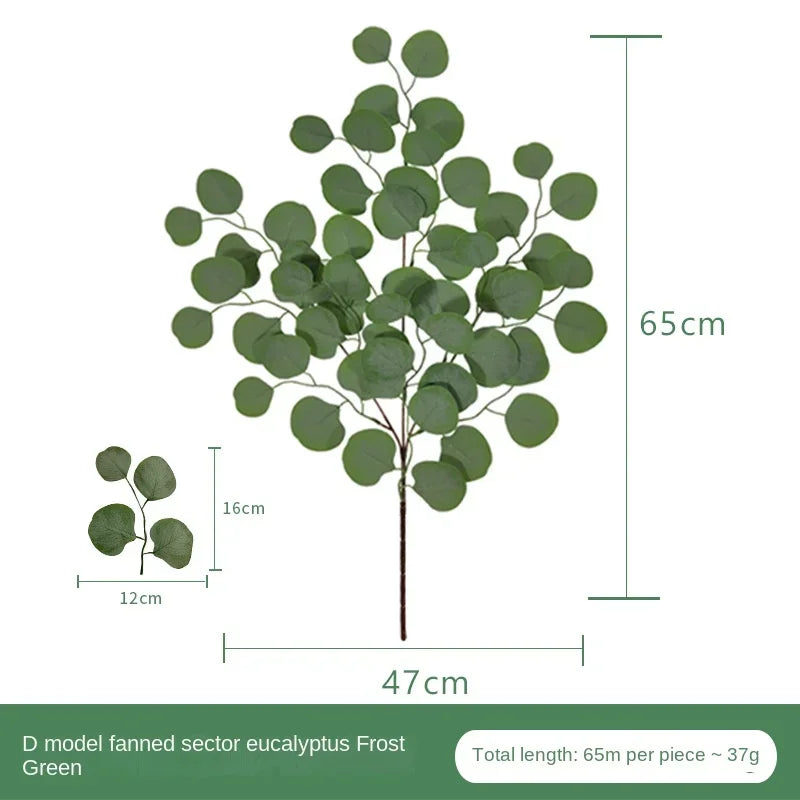 décoration table branche eucalyptus artificielle soie verte claire fête mariage 65cm