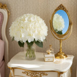 bouquet fleurs artificielles hortensia blanc rose bleu classique decoration maison anniversaire mariage