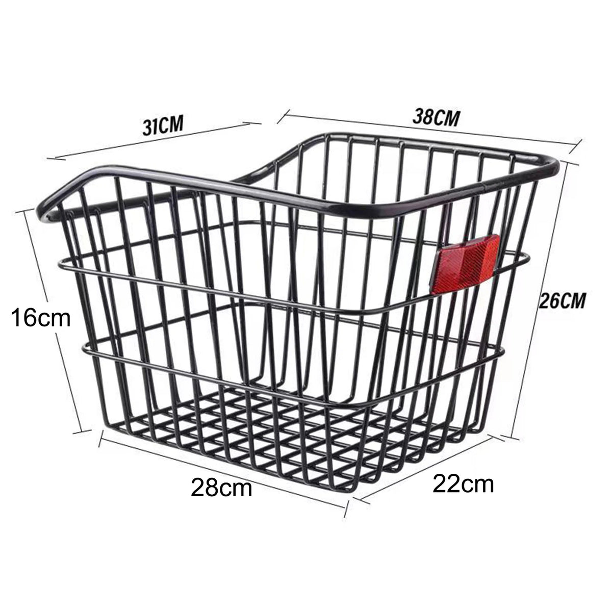 panier vélo noir maille métallique clips fixation poignée durable universel extérieur moderne