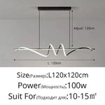 lumière suspendue moderne abstraite 100cm 120cm noir blanc doré minimaliste