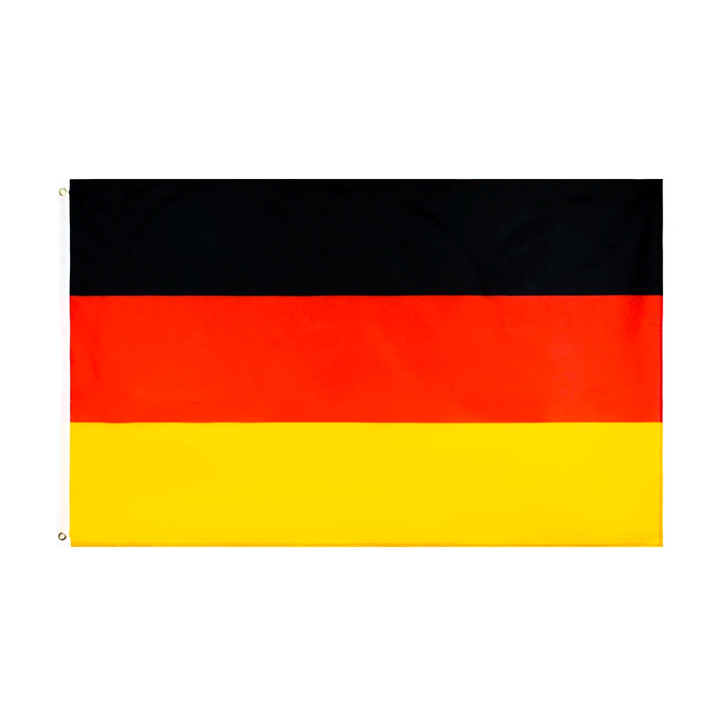 drapeau allemand noir rouge jaune rayures horizontales dorés polyester super tex classique decoration tissu