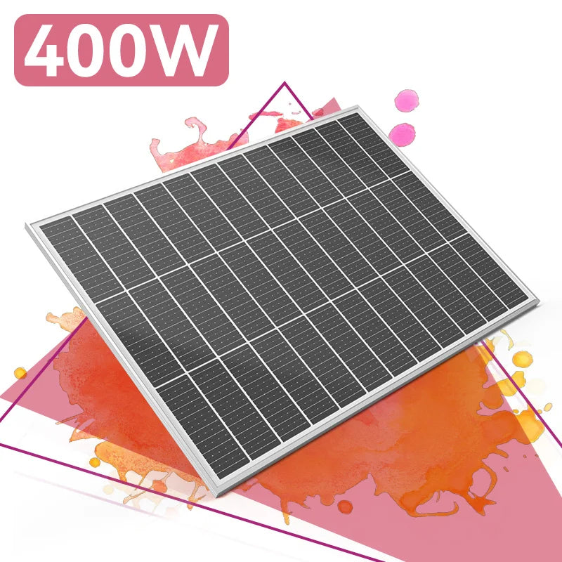 panneau solaire noir cellules solaires carrées industrielle technologie conversion énergie camping caravane maisonextérieur fixations