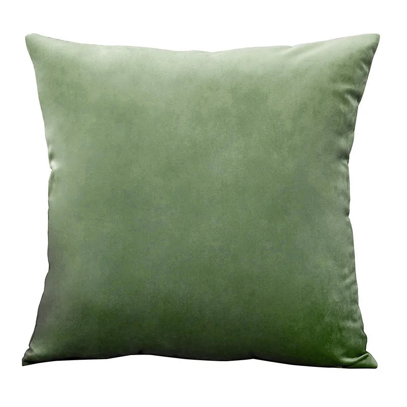 housse coussin carrée velours uni canapé salon décoration maison 45x45cm
