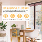 rideau moustiquaire porte magnétique adhésif marron beige rouge bordeaux dentelle étoiles carreaux