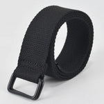 ceinture tissu épais couleur marron noir simple moderne boucle noire adultes unisexe orage vert