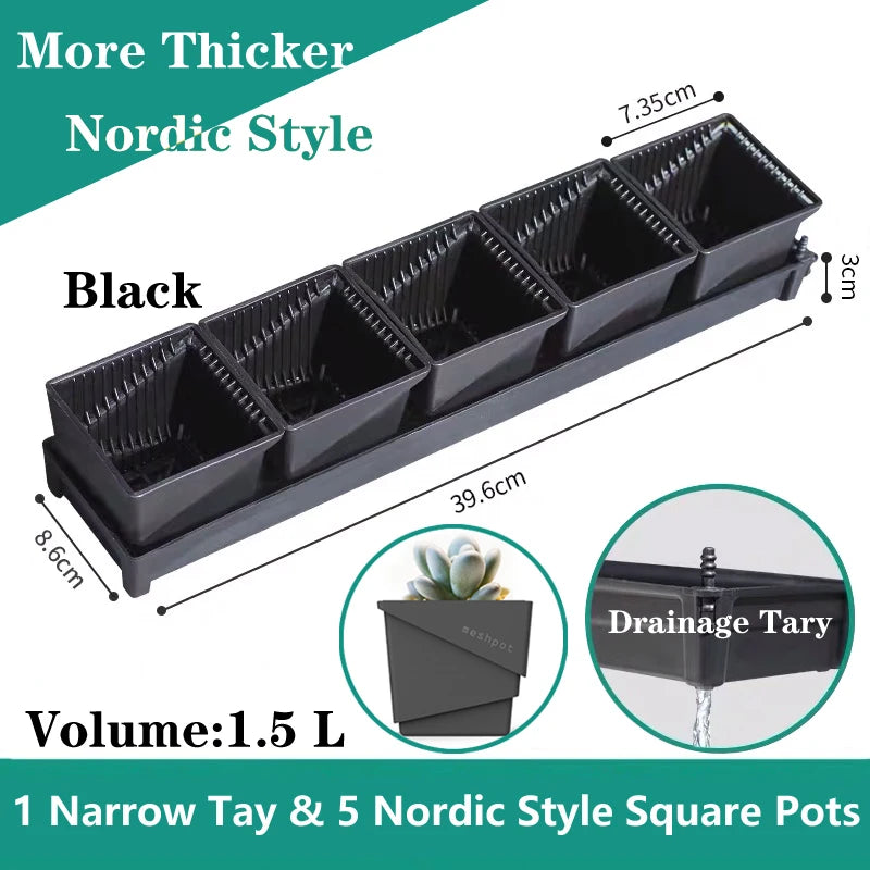 lot pot succulentes plastique blanc moderne trous drainage aération plantes maison