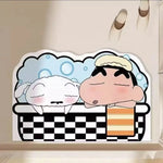 tapis bain absorbant eau rapide sec cartoon personnages shin chan géométrique bulles antidérapant