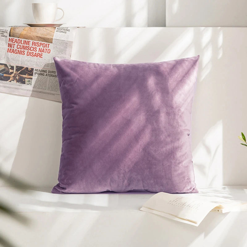 coussin velours violet moderne décoration maison 45x45cm sofa chambre