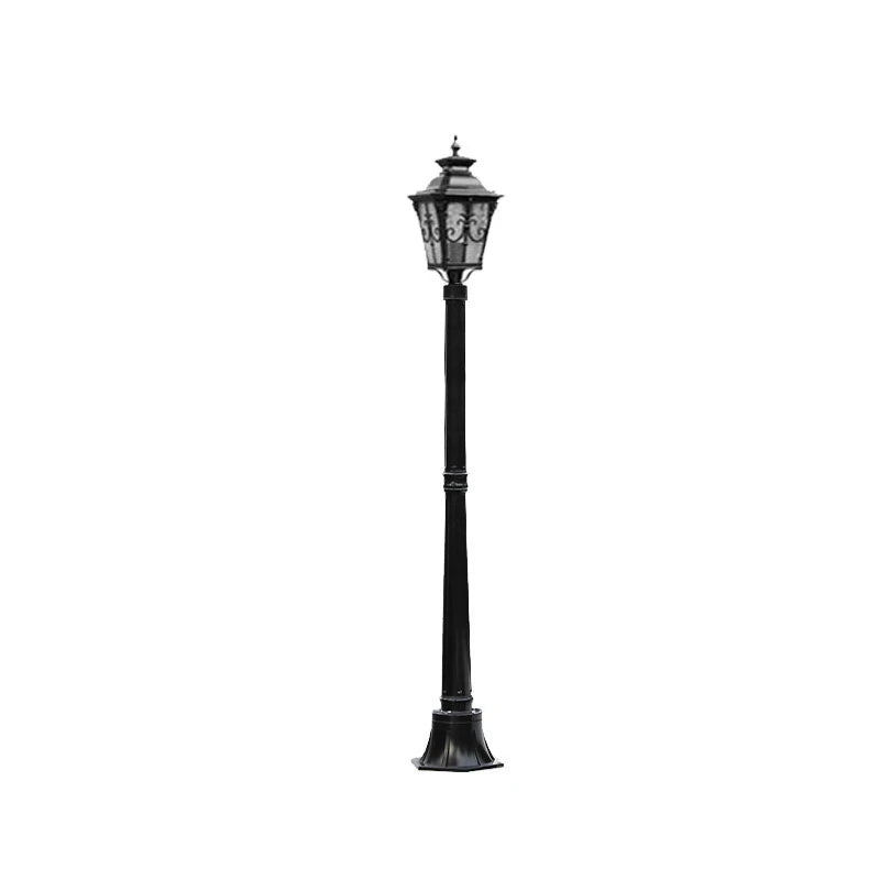 lampe rue vintage industrielle ip65 noir bronze ornements floraux transparent classiqueextérieur led e27
