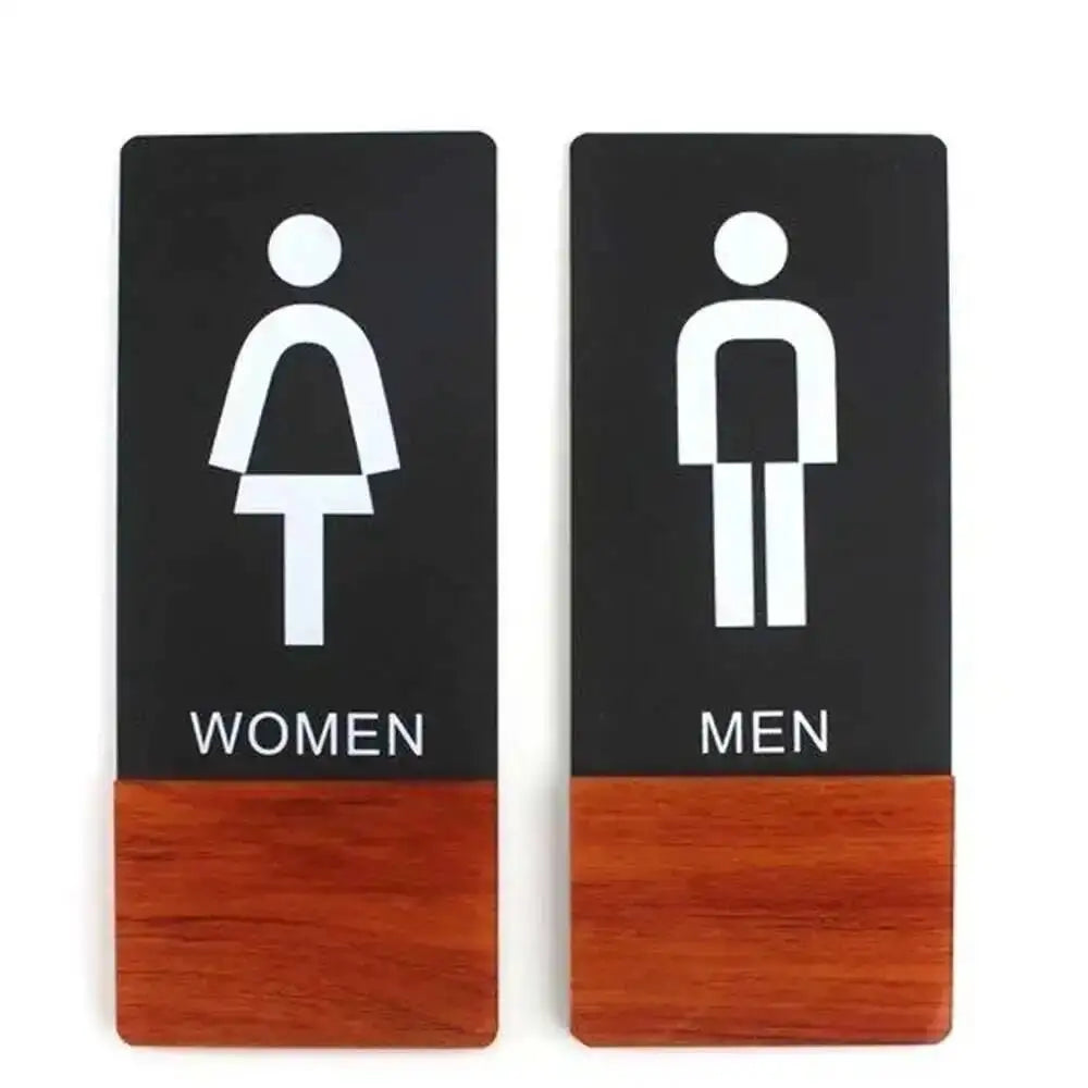 panneau toilette homme femme acrylique adhésif noir blanc brun symbole texte classique porte maison