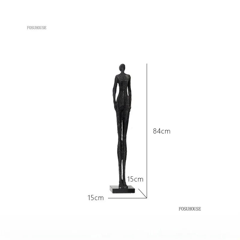 sculptures humaines modernes texture rugueuse noir gris beigeclair abstrait minimalisteDecorationIntérieureSculptureFigurinesHumainesStylisées