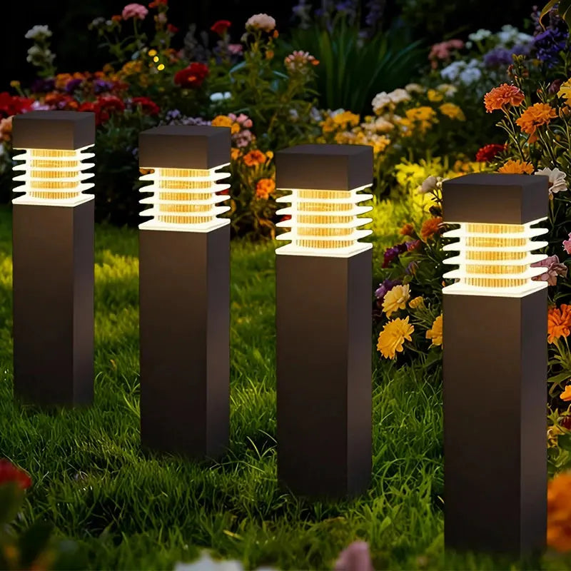 lampes solaires extérieures led modernes noires ip65 allée jardin étanches 249lm 2000lm