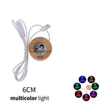 support présentation lumineux bois naturel led rechargeable adhésif base circulaire minimaliste 6cm 8cm