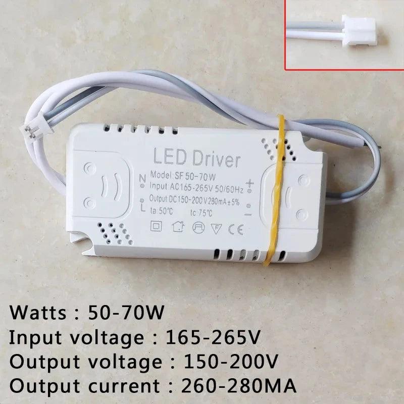 driver led blanc moderne 165 265v ac 80w transformateur éclairage fonctionnel