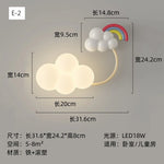 appliques murales decoratives lumiere led nuages animaux blanc moderne chambre enfants