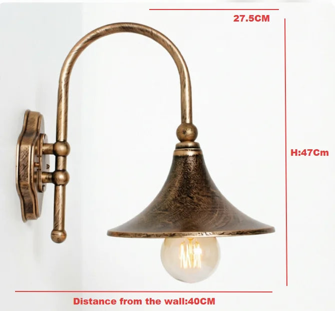 lampe murale vintage noir bronze ip44 aluminium éclairage maison filaire