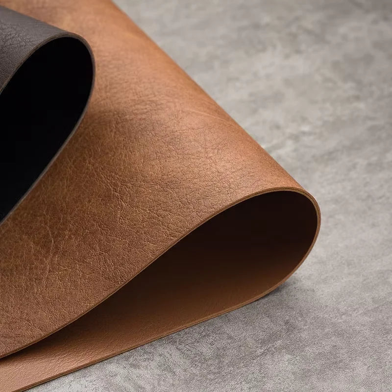 tapis table simili cuir moderne marron clair marron foncé résistant imperméable set pièces