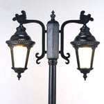 lampe rue extérieure led verre opalin classique ornements métalliques deux lampes ip65 flux lumineux