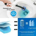 brosse toilette jetable bleu blanc rechargeable nettoyant moderne pratique récharges