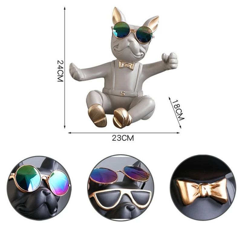 Porte-bouteille vin chien résine décoration bar moderne