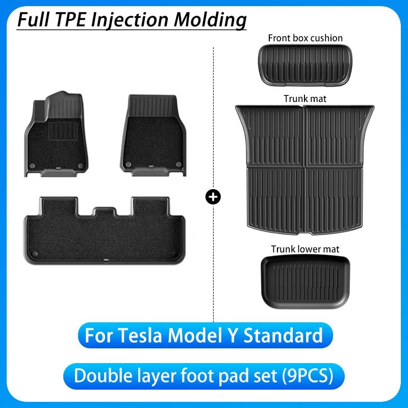 tapis sol voiture tesla model 2025 imperméable anti dérapant noir moderne