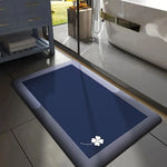 tapis bain noir motif floral antidérapant moderne texture douce adhésif absorption polyester
