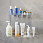 étagère d'angle acrylique marron moderne salle bain respectueuse environnement pièces adaptable adhésifs