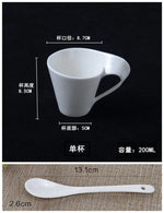 tasse blanc porcelaine moderne respectueux environnement 130ml 200ml 300ml 90ml cuillère dorée gâteau