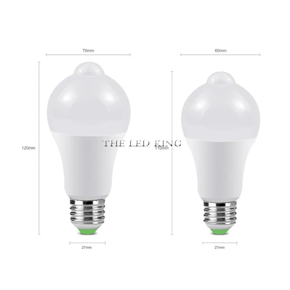 ampoule led blanc froide détecteur mouvement 12w 18w e27 ip42 moderne 80000h 5500k 7000k