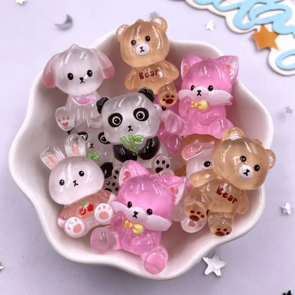clips cheveux kawaii ours chien lapin transparent rose blanc noir