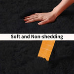 tapis noir peluche épaisse moderne résistant décoloration usage intérieur extérieur doux confortable sans peluches