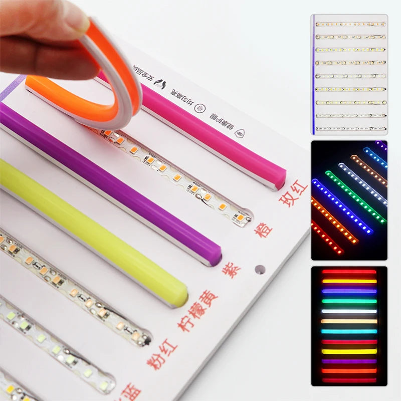 ruban led flexible silicone étanche 12v blanc chaud décoration intérieur salon extérieur