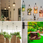 supports plantes suspendus crochets muraux noirs métal lisse aspect mat décoratif rustique industriel fixation