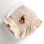serviettes coton blanc orange bleu vert rose gris marron ruches classiques main pièces