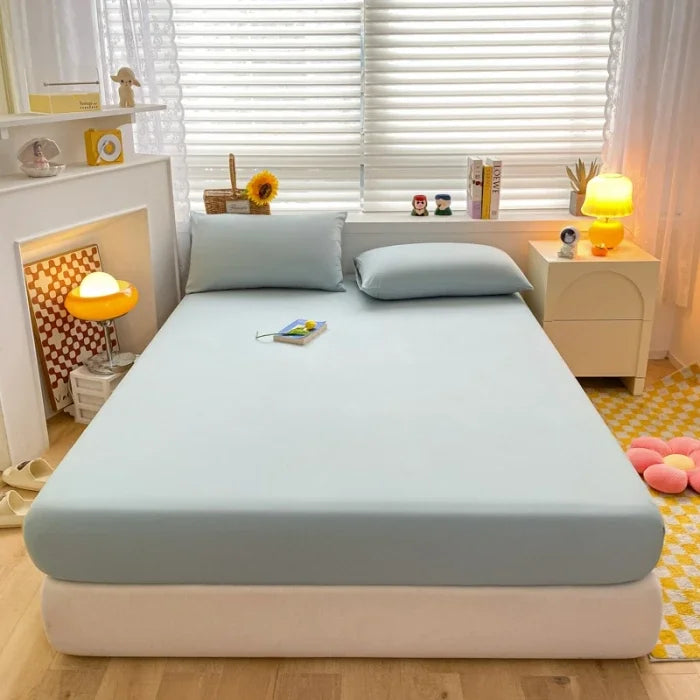 housse lit couleur unie rose clair gris bleu marine noir rose pâle moderne adhésive