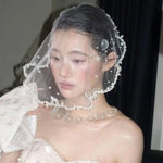 voile mariée blanc classique chaînes pendantes vintage tulle polyester