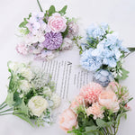 décoration intérieure bouquet fleurs artificielles pivoines dahlias modernes mariage baby shower anniversaire