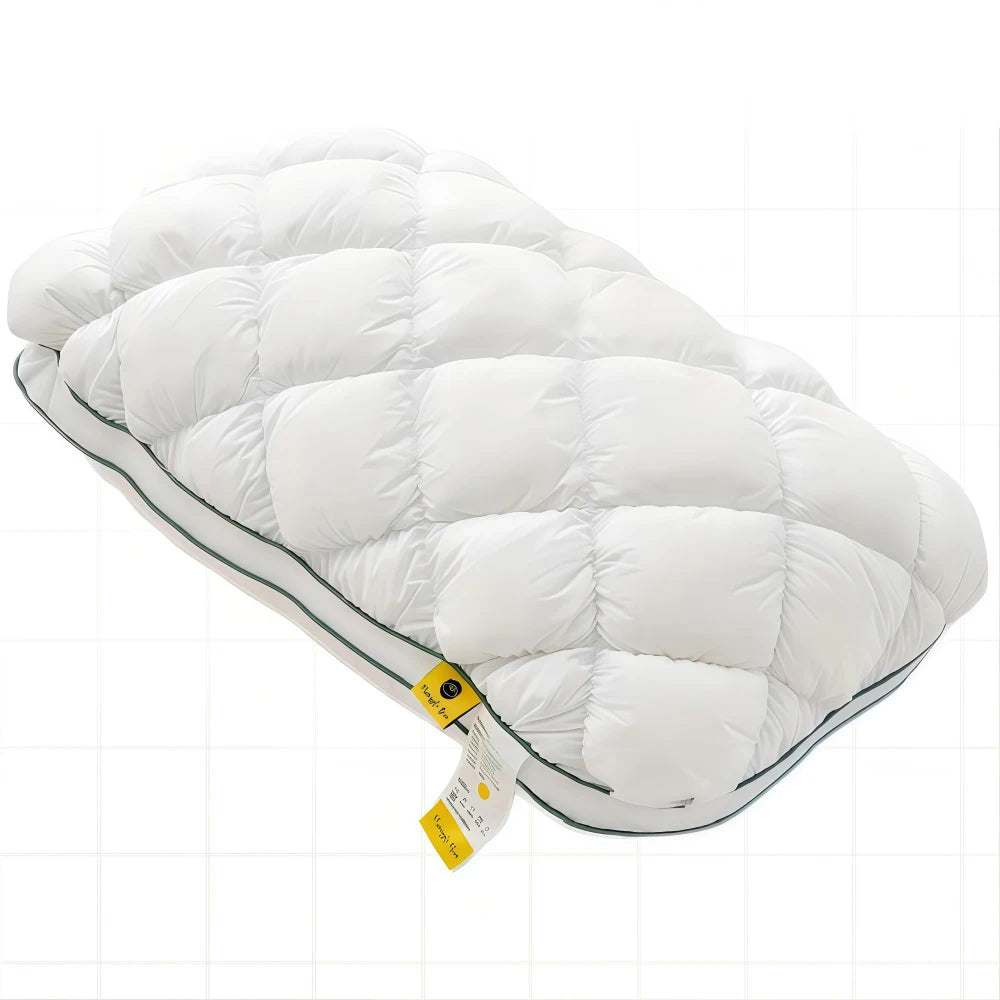 oreiller matelassé nid d'abeille jaune blanc gris original literie douillet