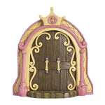 porte miniature artisanale résine couleurs rose bleu rouge motifs floraux trèfle celtique décoratif extérieur